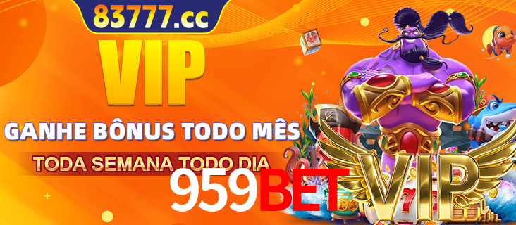 Banner promocional do 959BET oferecendo 100% de recompensas adicionais contínuas para quem fizer o login diário (Daily sign-in), com um mascote de coelho.
